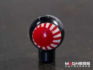 MINI Cooper Gear Shift Knob - Black w/ Rising Sun Flag of Japan Design